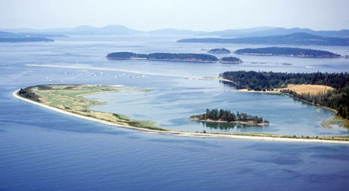 Eagle Island, Gulf Islands National Park Reserve, cradled in the Hook Spit of Sidney Island